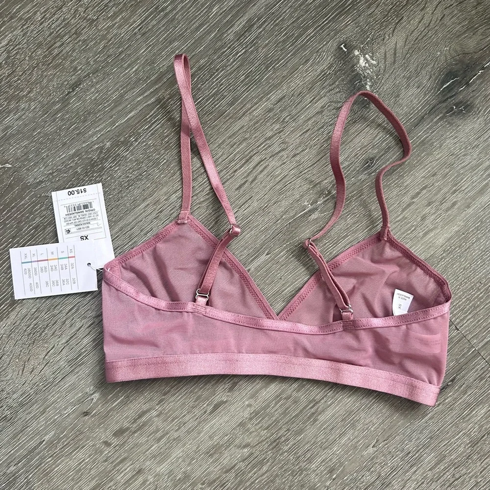 NWT XS 32A 32B Auden Mauve Pink Mesh Unlined Wire Free Bralette